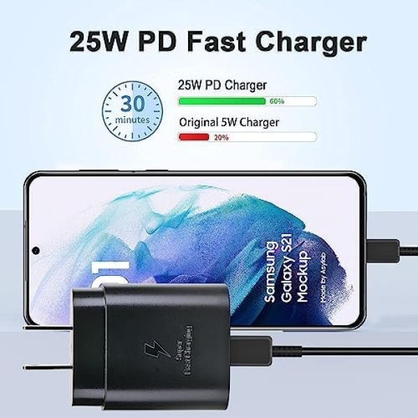 25W Charger Fast Charging USB C Charger Compatible with Samsung Galaxy - Image 2