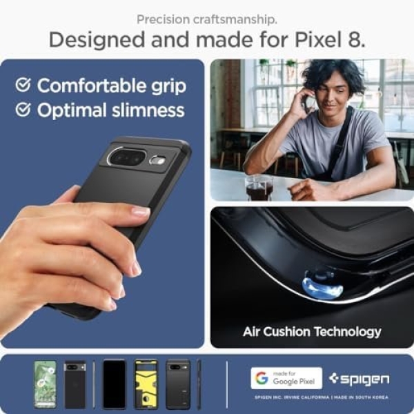 Spigen Tough Armor Designed for Pixel 8 Case (2023) - Black - Image 7