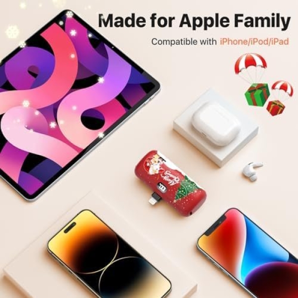Taegila Portable Charger for iPhone Christmas Edition, 5000mAh - Image 2