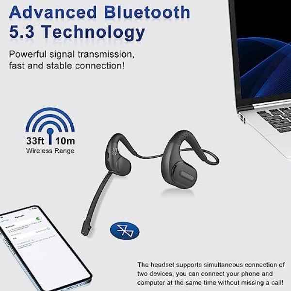 BANIGIPA Bluetooth Headset with Removable Microphone, Noise Cancelling Wireless - Image 6