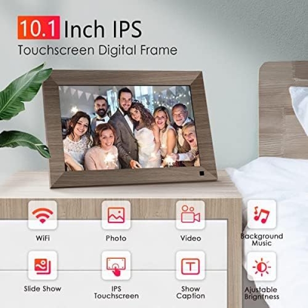 10.1 WiFi Digital Photo Frame, Canupdog IPS Touch Screen Smart Cloud Photo Frame - Image 2