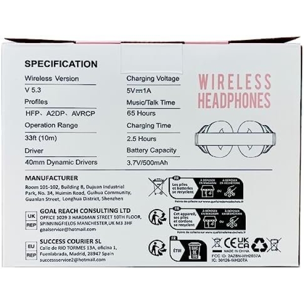 Glynzak Wireless Headphones Over Ear 65H Playtime HiFi Stereo Headset - Image 11