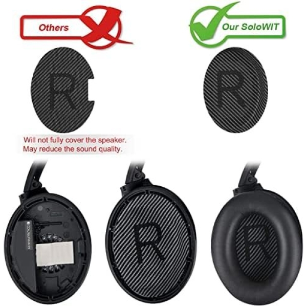 SoloWIT Replacement Earpads Cushions for Bose QuietComfort 35 (QC35) & Quiet - Image 4