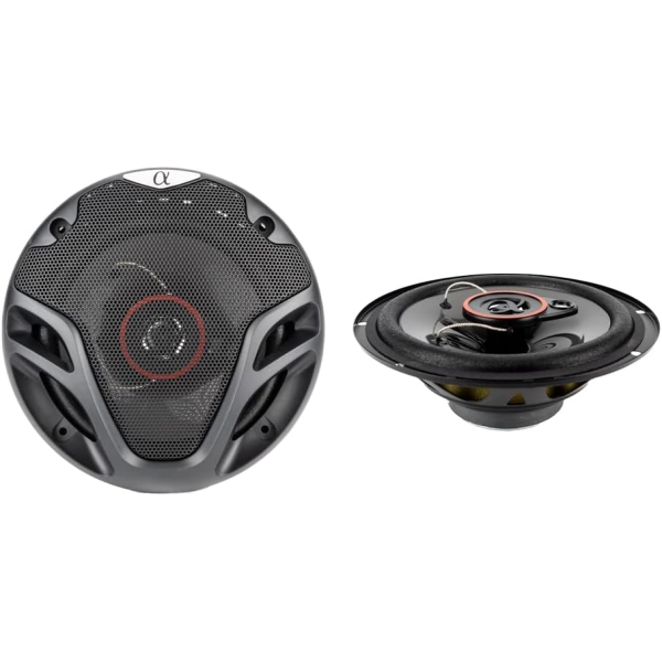 Pair Alphasonik AS26 6.5 Inch 350 Watts Max 3-Way Car Audio Full Range Coaxial