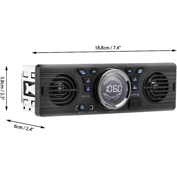 Universal 1 Din 12V in-Dash Car Radio Audio Player Built-in 2 Speaker Stereo FM - Image 7