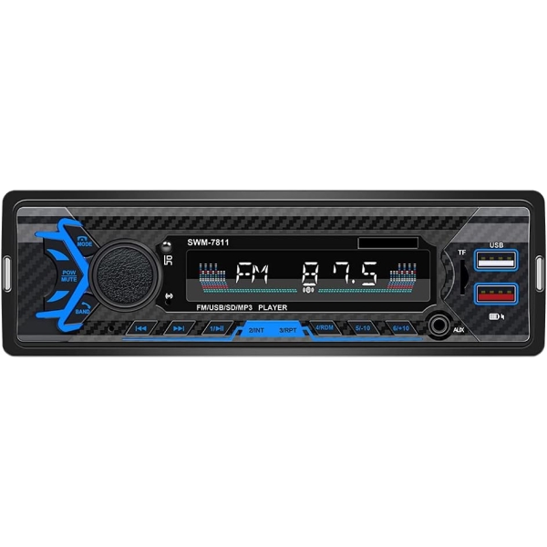 Single Din Car Radio with Bluetooth,7 inch Car Stereo MP3 Player,Dual USB