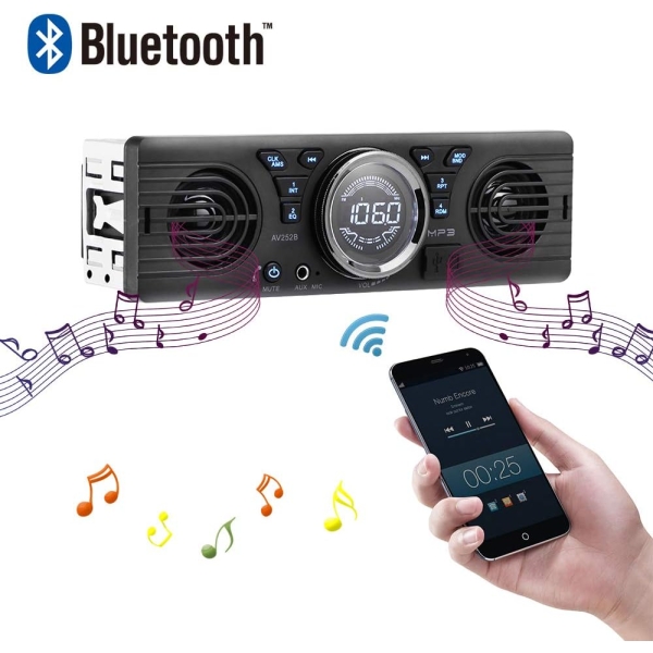 Universal 1 Din 12V in-Dash Car Radio Audio Player Built-in 2 Speaker Stereo FM - Image 2