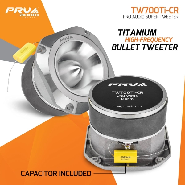 PRV AUDIO TW700Ti-CR Super Tweeter, 4" Titanium Bullet Super Tweeter 8 Ohm - Image 2