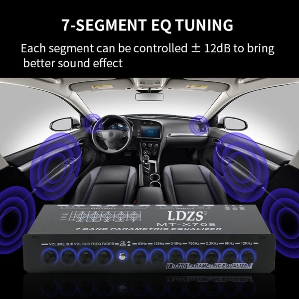 Professional 7 Band Car Equalizer Multifunctional Car Audio EQ Tuning Crossover - Image 5