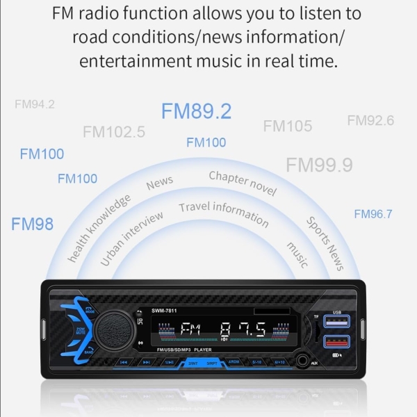 Single Din Car Radio with Bluetooth,7 inch Car Stereo MP3 Player,Dual USB - Image 6