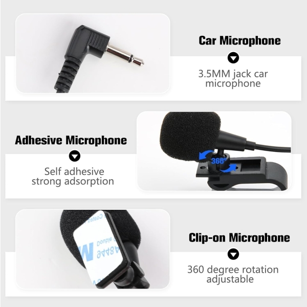 Microphone,Car Microphone 3.5mm Microphone External Mic Car Radio Microphone - Image 3