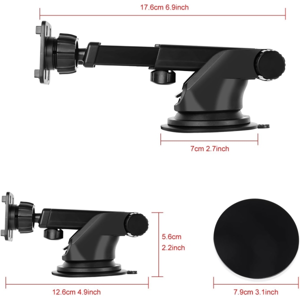 podofo Suction Cup Bracket for 6.8/7/9/9.3/10.26 inch Portable Car Stereo Radio - Image 7