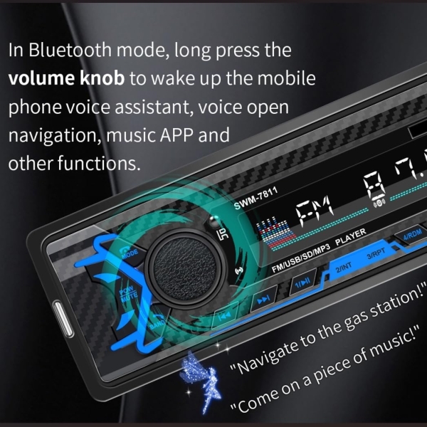 Single Din Car Radio with Bluetooth,7 inch Car Stereo MP3 Player,Dual USB - Image 3