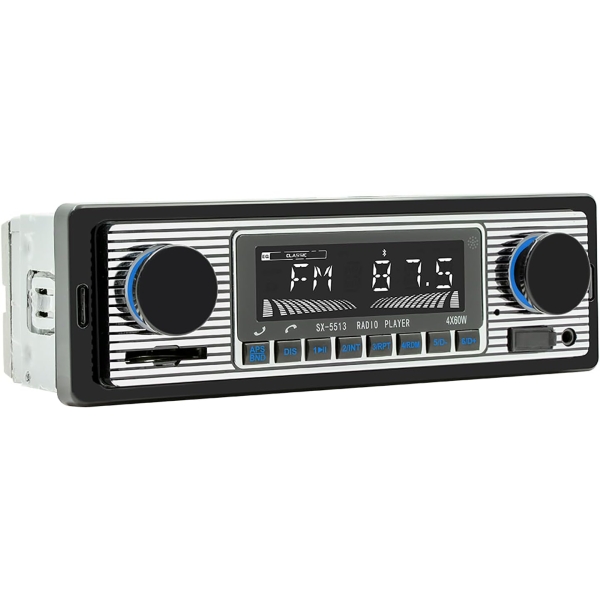 Classic Single Din Car Radio with Bluetooth, Car Stereo FM Radio Receiver, Hands