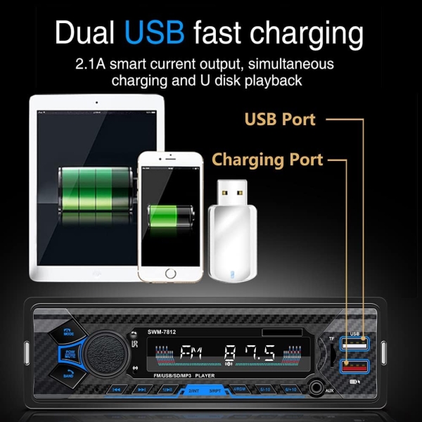 Bluetooth Single din car Stereo System for car, 7 inch Universal car Radio - Image 4
