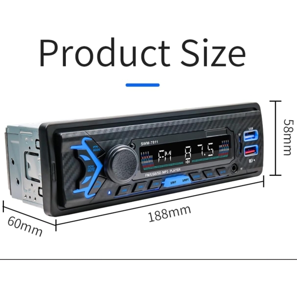 Single Din Car Radio with Bluetooth,7 inch Car Stereo MP3 Player,Dual USB - Image 8