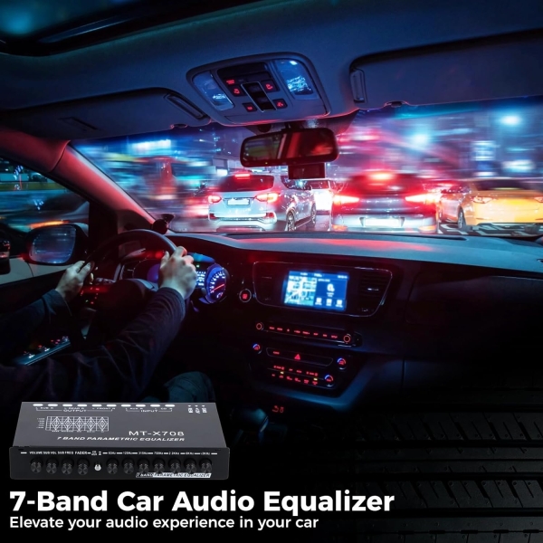 7-Band Car Audio Equalizer, Car Audio Graphic Equalizer, Car Equalizer with - Image 3