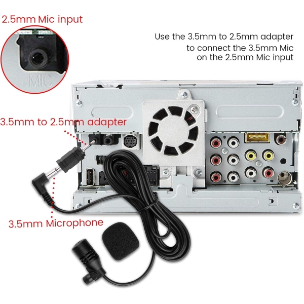 weishan 3.5mm Car Microphone 16ft External Assembly Mic Replacement - Image 6