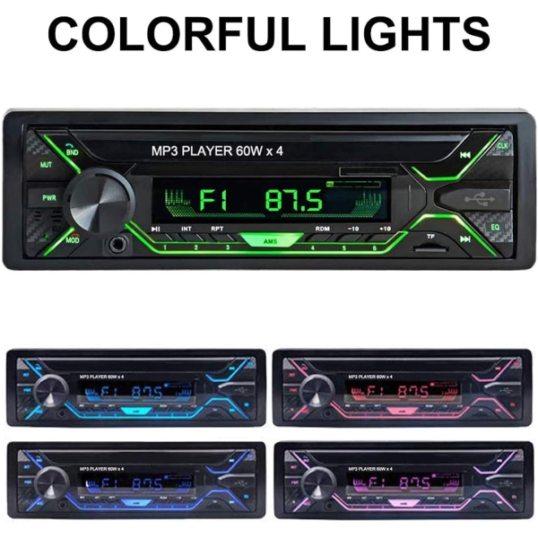 Aigoss Car Stereo with Bluetooth, Single Din Radio FM Media Player USB/TF/SD/AUX - Image 2