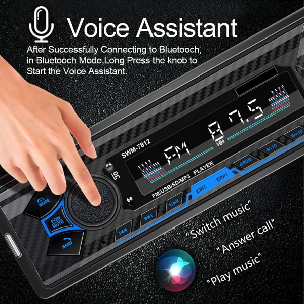 Bluetooth Single din car Stereo System for car, 7 inch Universal car Radio - Image 2