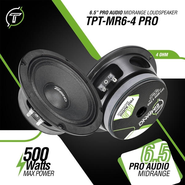 Timpano 6.5 Inch Shallow Midrange Speaker 500 Watts Max Power TPT-MR6-4 PRO - Image 2
