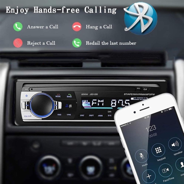 Aigoss Bluetooth Car Stereo, 4x60W Car Audio FM Radio, MP3 Player USB/SD/AUX - Image 2