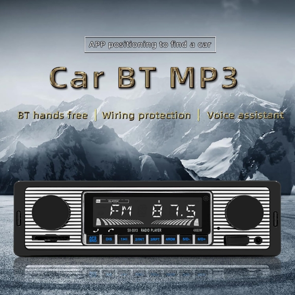 Classic Single Din Car Radio with Bluetooth, Car Stereo FM Radio Receiver, Hands - Image 2
