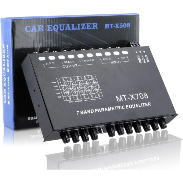 7-Band Car Audio Equalizer, Car Audio Graphic Equalizer, Car Equalizer with - Image 2