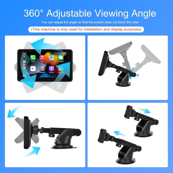 podofo Suction Cup Bracket for 6.8/7/9/9.3/10.26 inch Portable Car Stereo Radio - Image 5