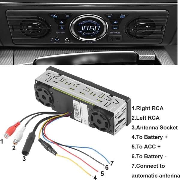 Universal 1 Din 12V in-Dash Car Radio Audio Player Built-in 2 Speaker Stereo FM - Image 4
