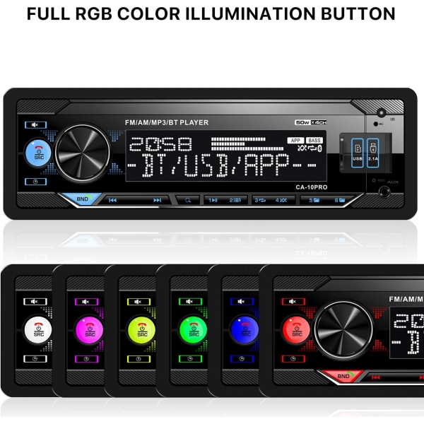 Single Din Bluetooth Car Stereo: Mechless Multimedia Digital Car Audio - Image 6