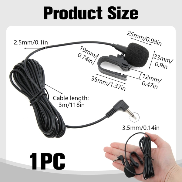 Microphone,Car Microphone 3.5mm Microphone External Mic Car Radio Microphone - Image 2