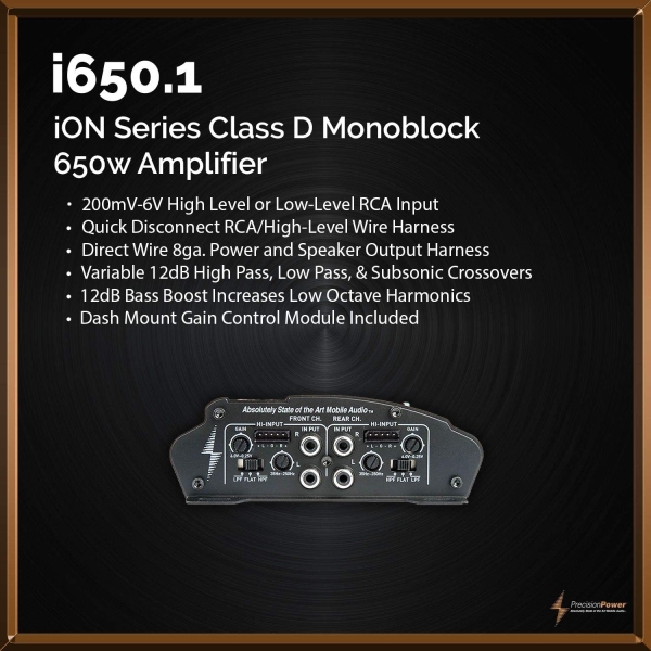 Precision Power i1000.4 650W Class D Full Range 4ch Amplifier,Black & Copper - Image 5