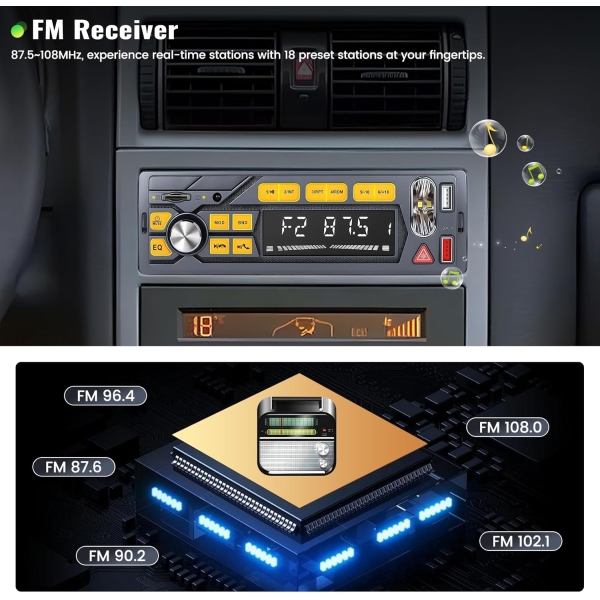 Single Din Bluetooth Car Radio Receiver Car Stereo| Car Audio with Emergency - Image 3