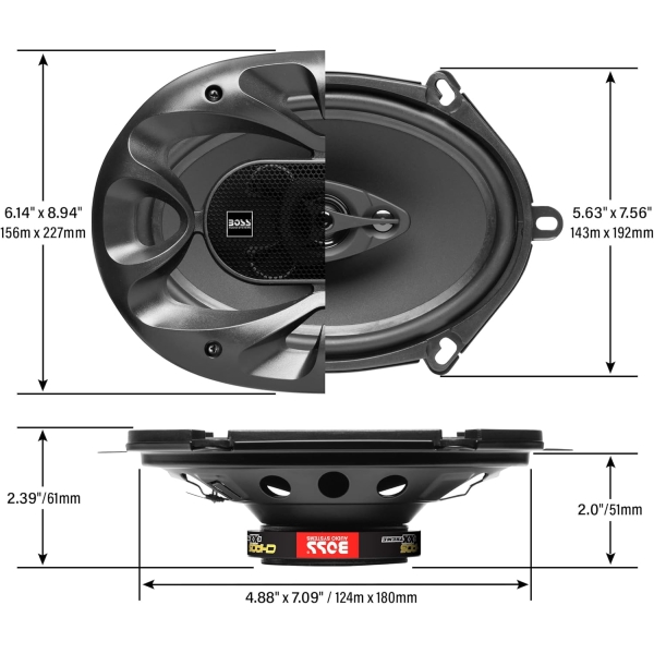 BOSS Audio Systems CH5730B Chaos Series 5 x 7 Inch Car Stereo Door Speakers - Image 4