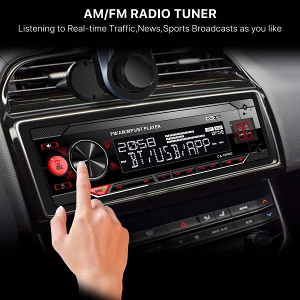 Single Din Bluetooth Car Stereo: Mechless Multimedia Digital Car Audio - Image 4