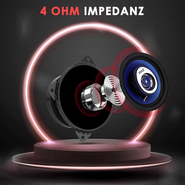 Pyle 4" Car Sound Speaker (Pair) - Upgraded Blue Poly Injection Cone 2-Way - Image 4