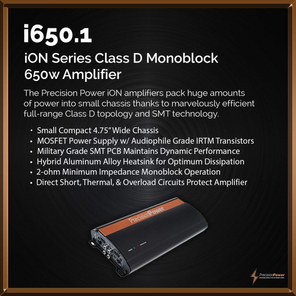 Precision Power i1000.4 650W Class D Full Range 4ch Amplifier,Black & Copper - Image 4