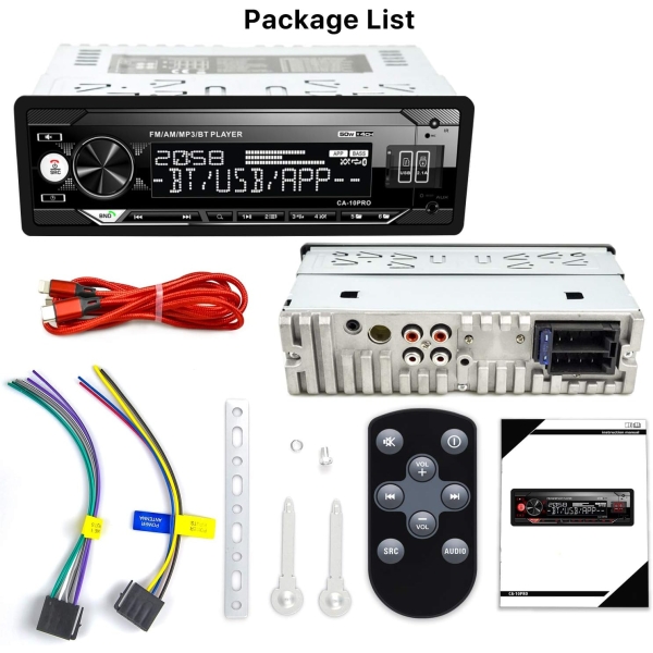 Single Din Bluetooth Car Stereo: Mechless Multimedia Digital Car Audio - Image 8
