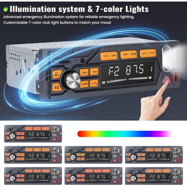 Single Din Bluetooth Car Radio Receiver Car Stereo| Car Audio with Emergency - Image 7