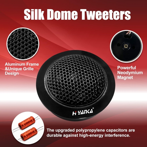 H YANKA 160 Watt CTW-02 Tweeters for Car Audio, Powerful Neodymium Magnet - Image 3