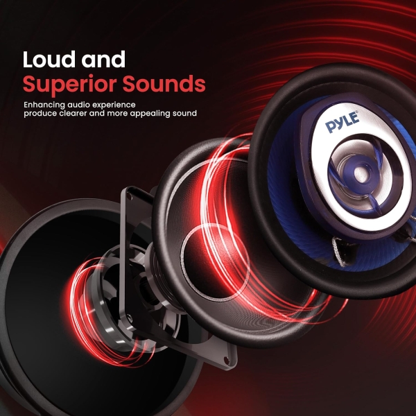 Pyle 2-Way Universal Car Stereo Speakers - 120W 3.5 Inch Coaxial Loud Pro Audio - Image 4