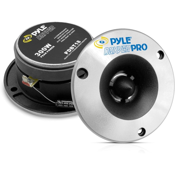 Pyle 3.75'' Titanium Horn Tweeter (Pair) - Aluminum Bullet Diamond Chrome