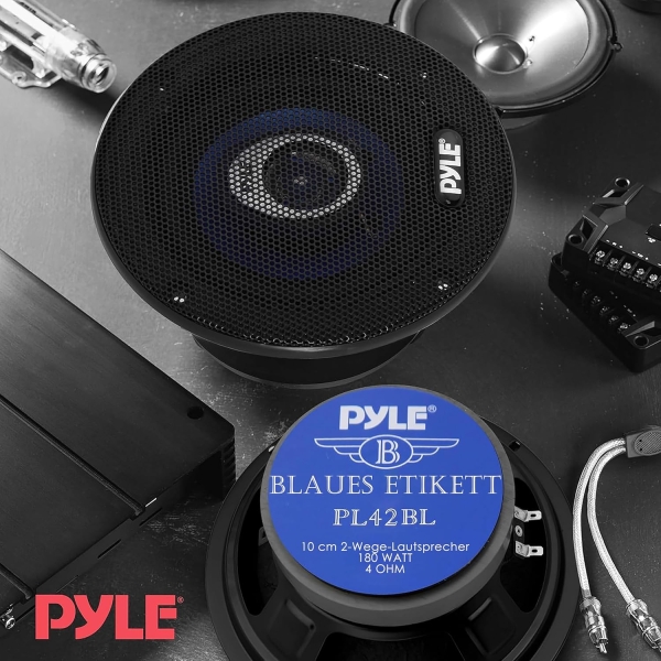 Pyle 4" Car Sound Speaker (Pair) - Upgraded Blue Poly Injection Cone 2-Way - Image 5