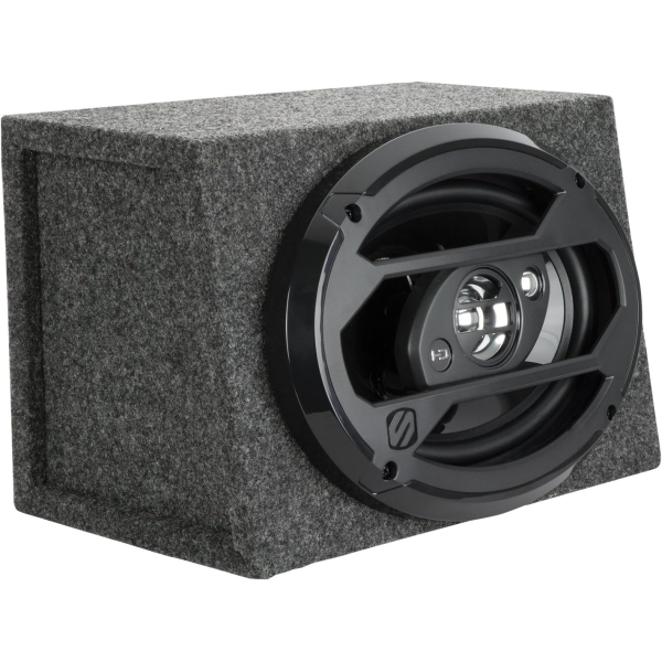 Scosche SE69KT 6x9 Single Car Speaker Enclosure with Gray Carpet, Assembly - Image 2