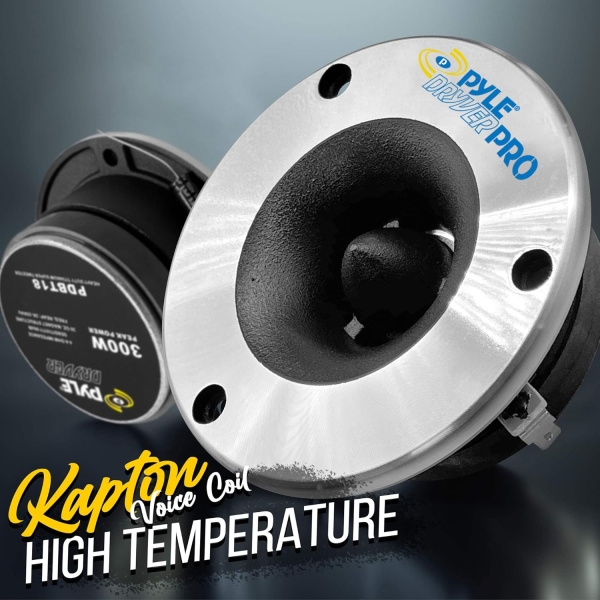 Pyle 3.75'' Titanium Horn Tweeter (Pair) - Aluminum Bullet Diamond Chrome - Image 4