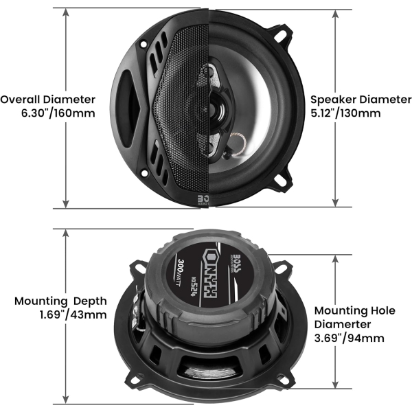 BOSS Audio Systems NX524 Onyx Series 5.25 Inch Car Door Speakers - 300 Watts - Image 4