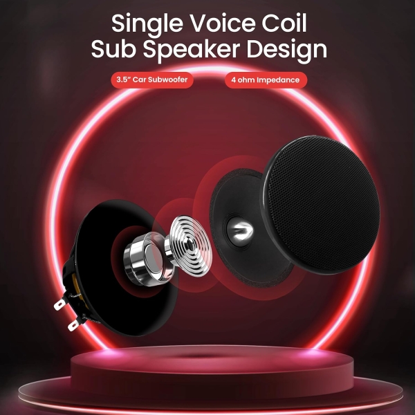 Pyle Single Voice Coil Car Subwoofer - 3.5 Inches, 20 Watts at 4-Ohm Car Audio - Image 3