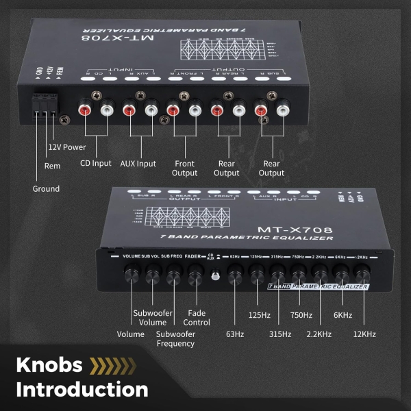 7-Band Car Audio Equalizer, Car Audio Graphic Equalizer, Car Equalizer with - Image 4