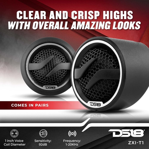 DS18 ZXI-T1 1.7 Inches Pei Dome Car Audio Tweeter with 1" Aluminum Voice Coil - Image 3